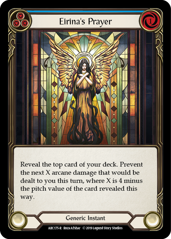 Eirina's Prayer (Blue) [ARC175-R] (Arcane Rising)  1st Edition Rainbow Foil | Cracking-Singles