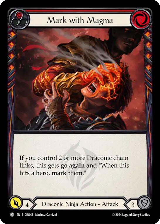Mark with Magma (Red) [CIN016] (The Hunted Cindra Blitz Deck) | Cracking-Singles