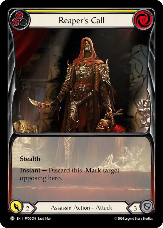 Reaper's Call (Yellow) (Extended Art) [WOD019] (The Hunted Arakni, Web of Deceit Blitz Deck) | Cracking-Singles