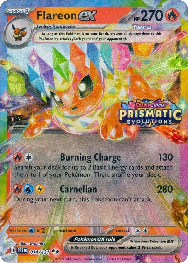 Flareon ex (014/131) (Prismatic Evolutions Stamp) [Scarlet & Violet: Prismatic Evolutions] | Cracking-Singles