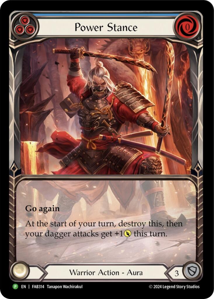 Power Stance (Blue) (Extended Art) [FAB314] (Promo)  Rainbow Foil | Cracking-Singles