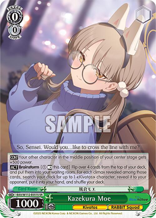 Kazekura Moe (BAV/W112-E051S SR) [Blue Archive] | Cracking-Singles