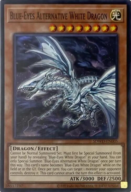 Blue-Eyes Alternative White Dragon (Unlimited Misprint) [SDWD-EN005] Common | Cracking-Singles