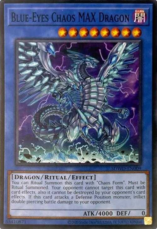 Blue-Eyes Chaos MAX Dragon (Unlimited Misprint) [SDWD-EN009] Common | Cracking-Singles