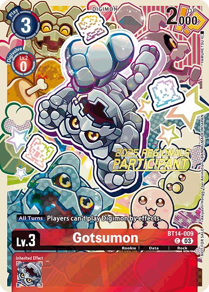 Gotsumon [BT14-009] (2025 Regionals Participant) [Blast Ace Promos] | Cracking-Singles