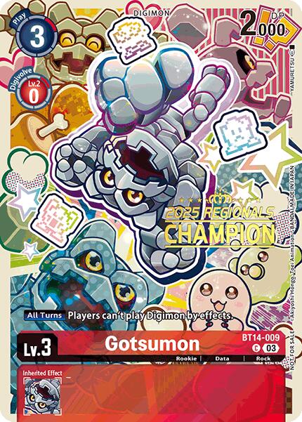 Gotsumon [BT14-009] (2025 Regionals Champion) [Blast Ace Promos] | Cracking-Singles