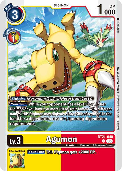 Agumon [BT21-040] [World Convergence] | Cracking-Singles