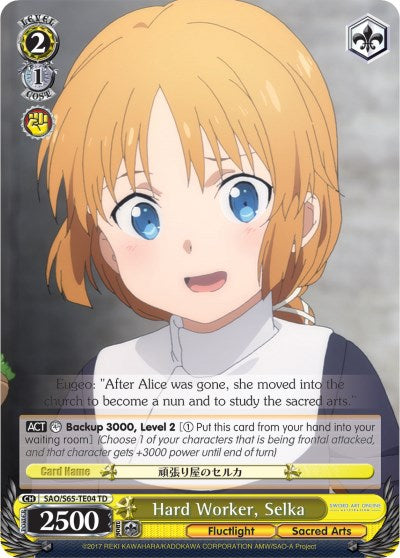 Hard Worker, Selka (SAO/S65-TE04 TD) [Sword Art Online -Alicization-] | Cracking-Singles