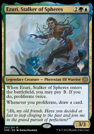 Ezuri, Stalker of Spheres (Promo Pack) [Phyrexia: All Will Be One Promos] | Cracking-Singles
