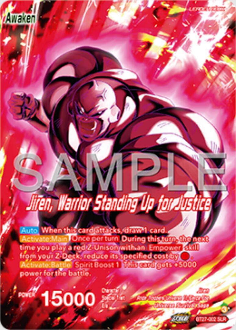 Jiren // Jiren, Warrior Standing Up for Justice (SLR) (BT27-002) [History of Z] | Cracking-Singles
