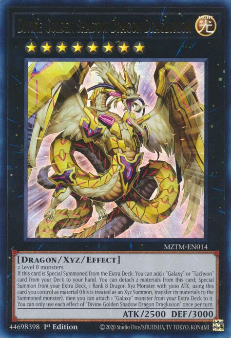 Divine Golden Shadow Dragon Dragluxion [MZTM-EN014] Ultra Rare | Cracking-Singles
