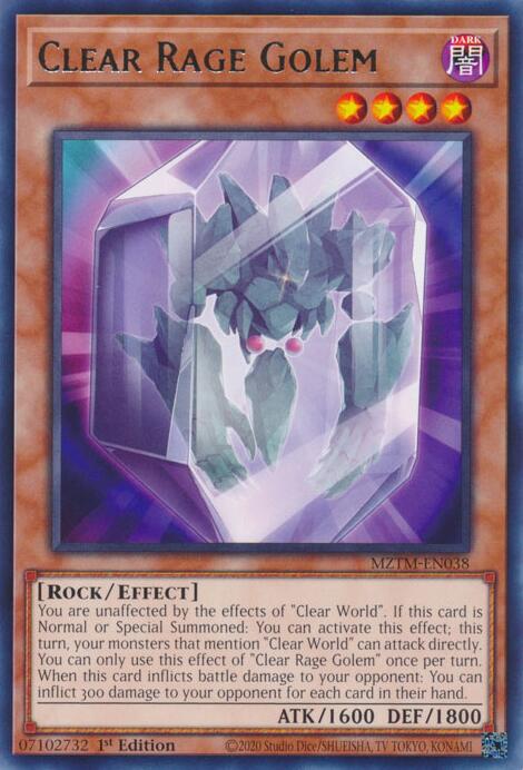Clear Rage Golem [MZTM-EN038] Rare | Cracking-Singles
