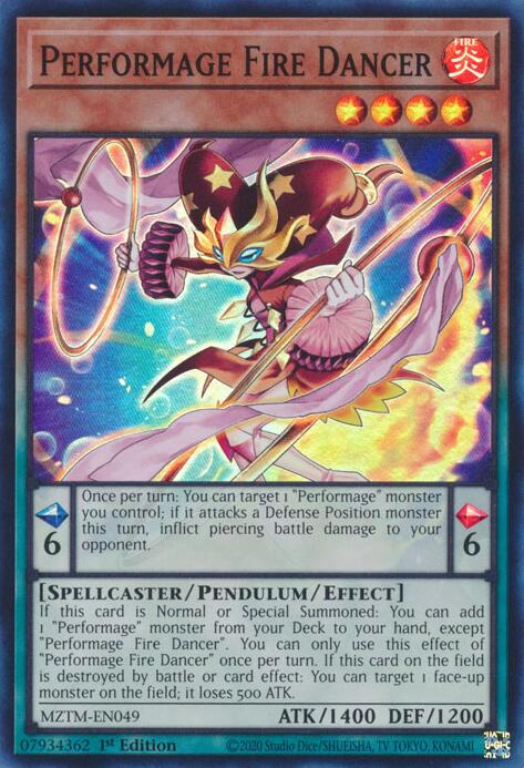 Performage Fire Dancer [MZTM-EN049] Super Rare | Cracking-Singles