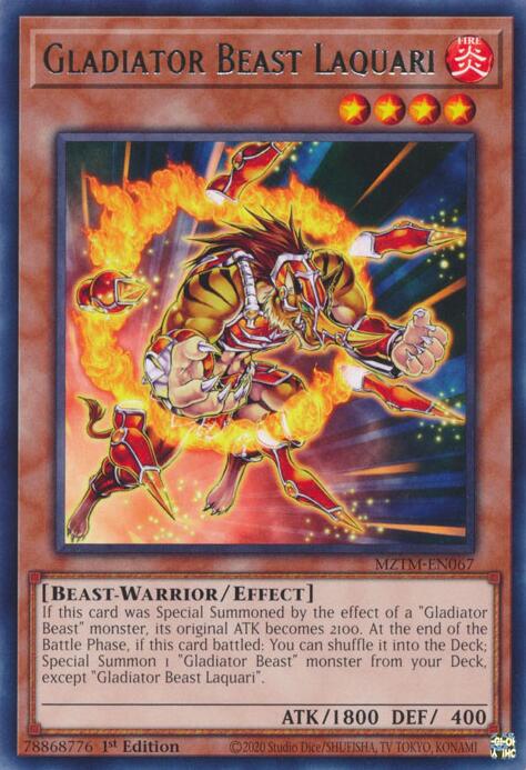 Gladiator Beast Laquari [MZTM-EN067] Rare | Cracking-Singles