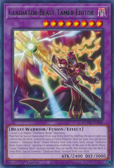 Gladiator Beast Tamer Editor [MZTM-EN086] Rare | Cracking-Singles