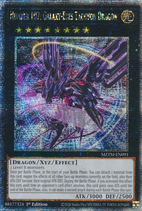 Number 107: Galaxy-Eyes Tachyon Dragon (Quarter Century Secret Rare) [MZTM-EN091] Quarter Century Secret Rare | Cracking-Singles