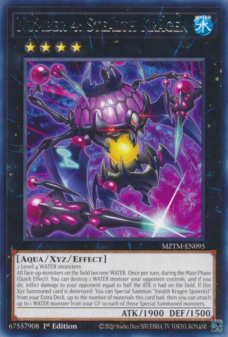 Number 4: Stealth Kragen [MZTM-EN095] Rare | Cracking-Singles