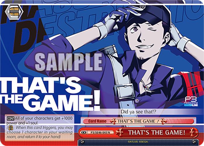 THAT'S THE GAME! (P3/SE46-E43N) [Persona 3 Reload Premium Booster] | Cracking-Singles