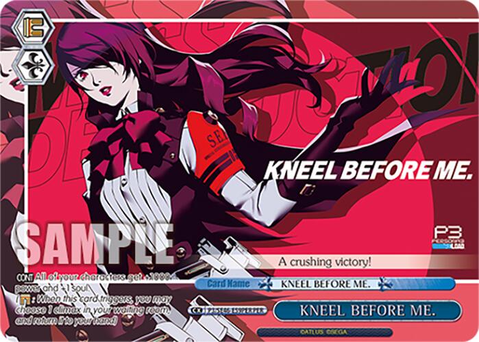KNEEL BEFORE ME. (P3/SE46-E59PERPER) [Persona 3 Reload Premium Booster] | Cracking-Singles