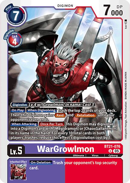 WarGrowlmon [BT21-076] [World Convergence] | Cracking-Singles