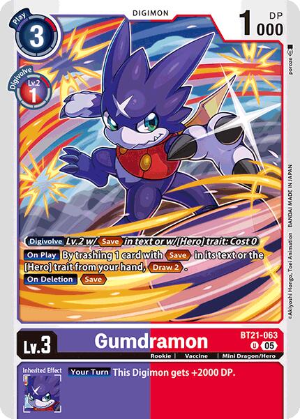 Gumdramon [BT21-063] [World Convergence] | Cracking-Singles
