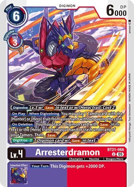 Arresterdramon [BT21-066] [World Convergence] | Cracking-Singles