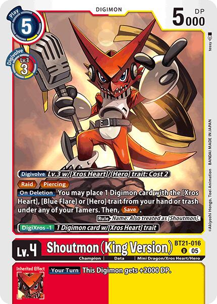 Shoutmon [BT21-016] (King Version) [World Convergence] | Cracking-Singles
