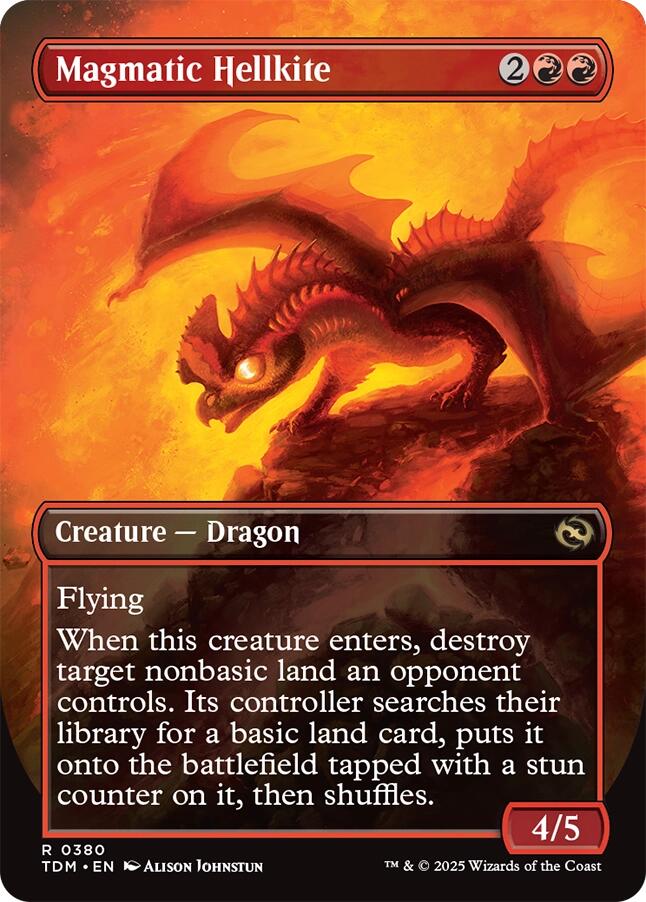 Magmatic Hellkite (Borderless) [Tarkir: Dragonstorm] | Cracking-Singles