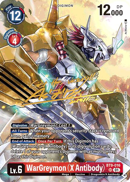 WarGreymon (X Antibody) [BT9-016] (Signed) [World Convergence] | Cracking-Singles