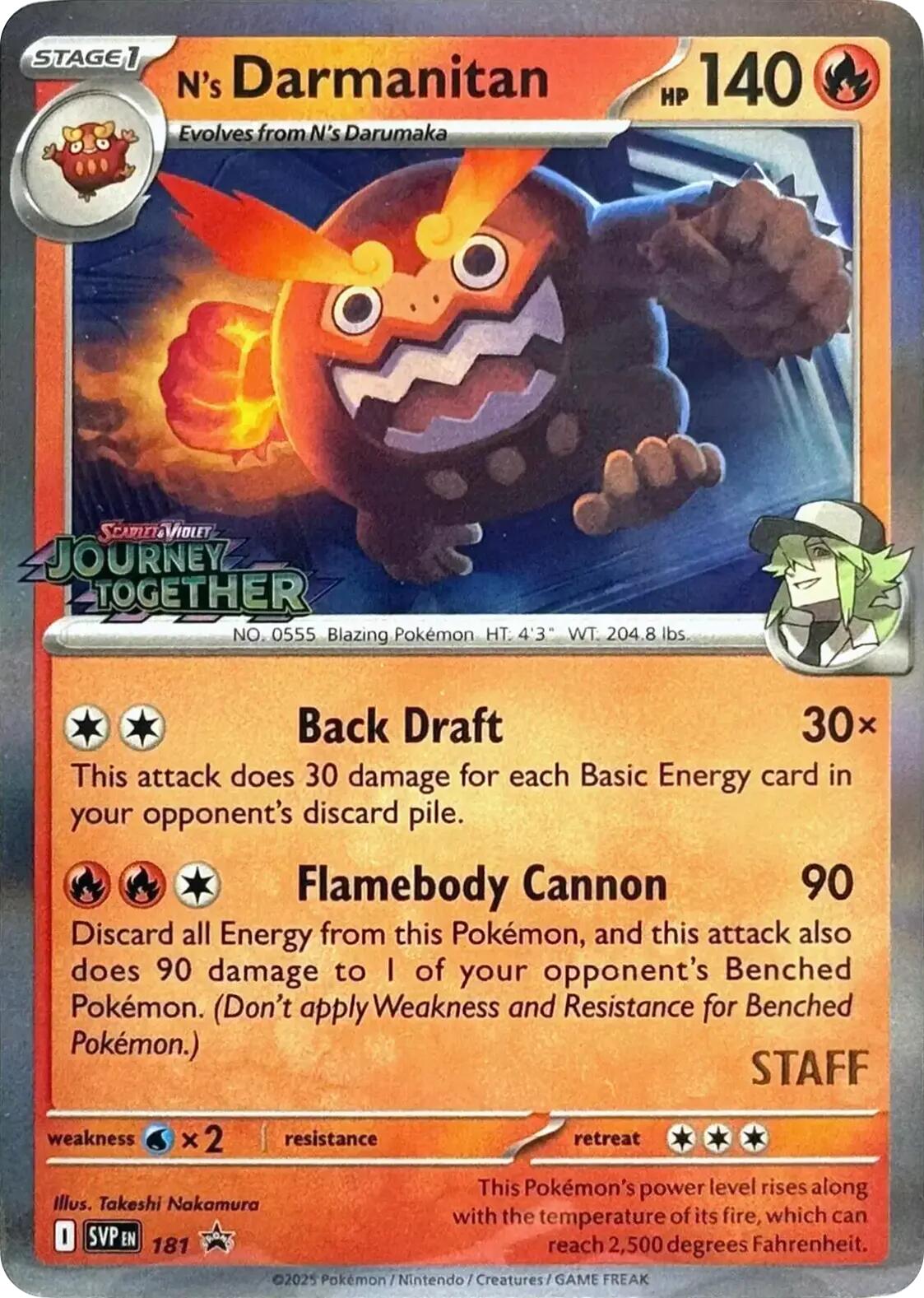 N's Darmanitan (181) (Prerelease Staff) [Scarlet & Violet: Black Star Promos] | Cracking-Singles