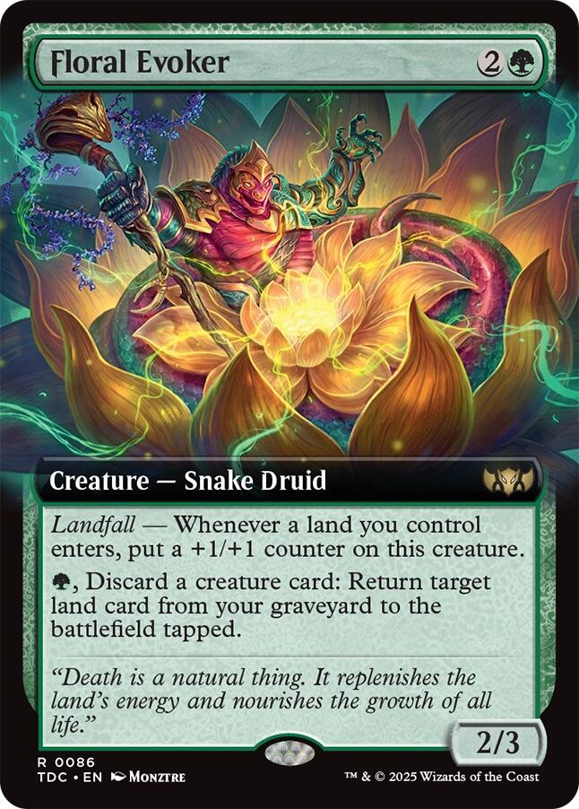 Floral Evoker (Extended Art) [Tarkir: Dragonstorm Commander] | Cracking-Singles