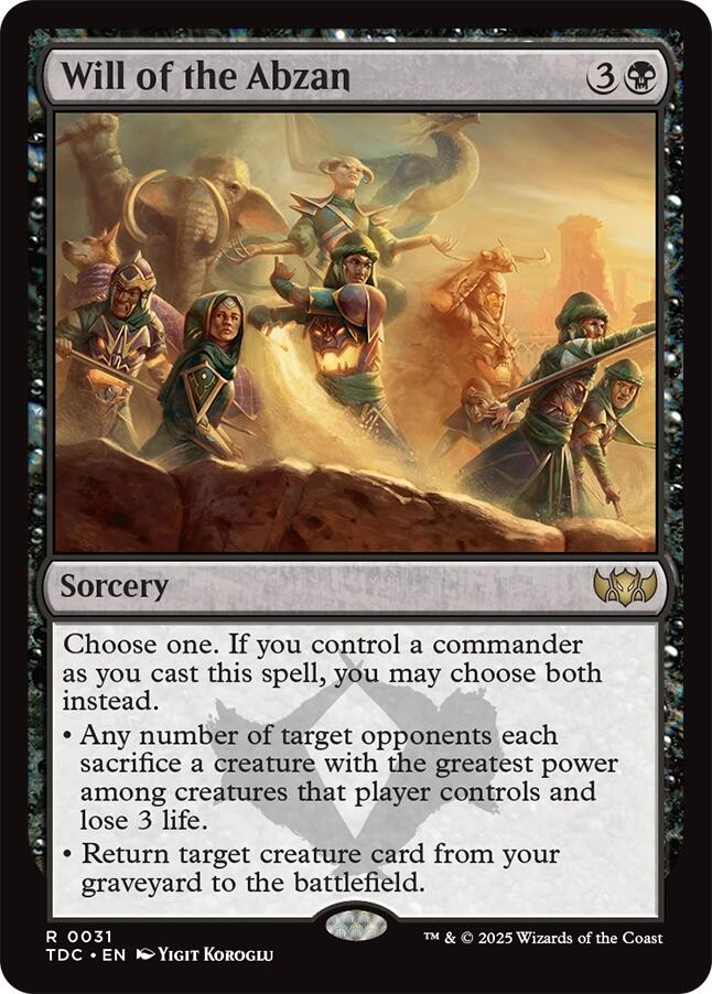 Will of the Abzan [Tarkir: Dragonstorm Commander] | Cracking-Singles