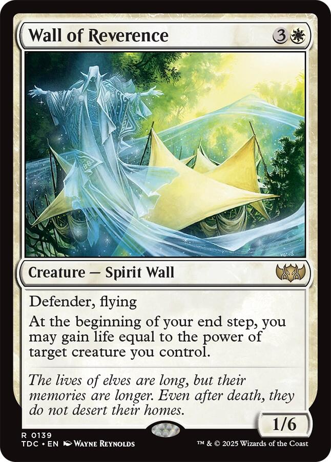 Wall of Reverence [Tarkir: Dragonstorm Commander] | Cracking-Singles