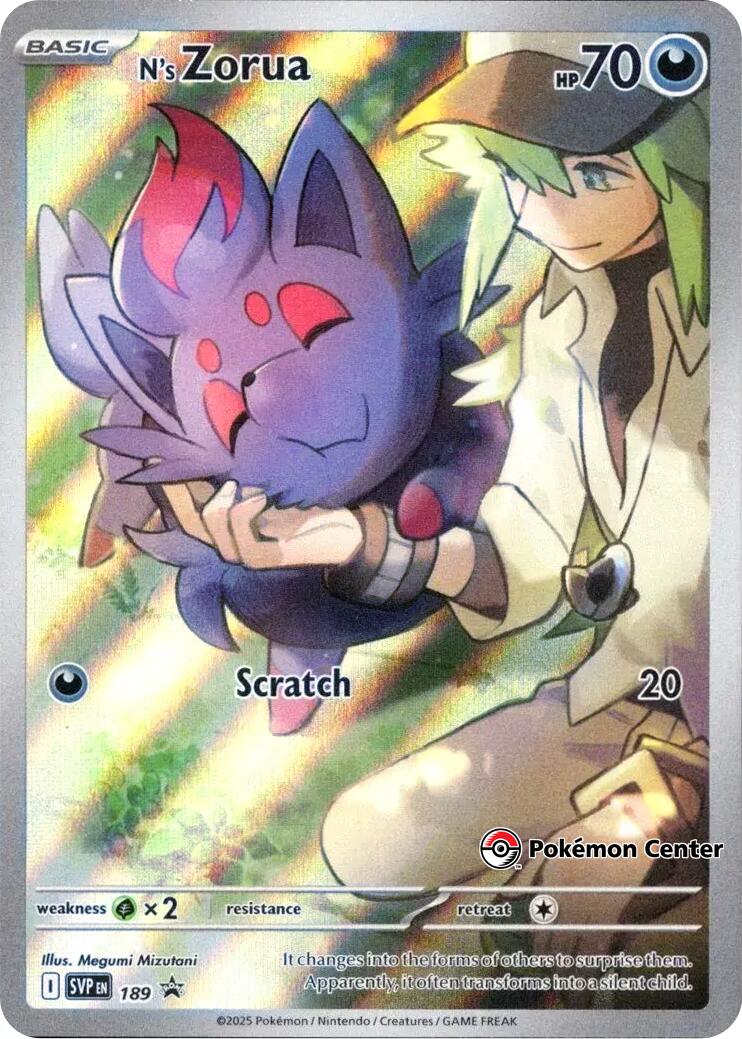 N's Zorua (SVP189) (Pokemon Center Exclusive) [Scarlet & Violet: Black Star Promos] | Cracking-Singles