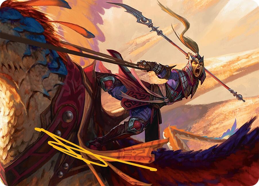 Dragonback Lancer Art Card (3/54) (Gold-Stamped Signature) [Tarkir: Dragonstorm Art Series] | Cracking-Singles