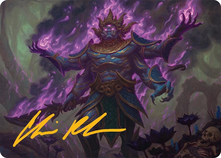 Rot-Curse Rakshasa Art Card (13/54) (Gold-Stamped Signature) [Tarkir: Dragonstorm Art Series] | Cracking-Singles