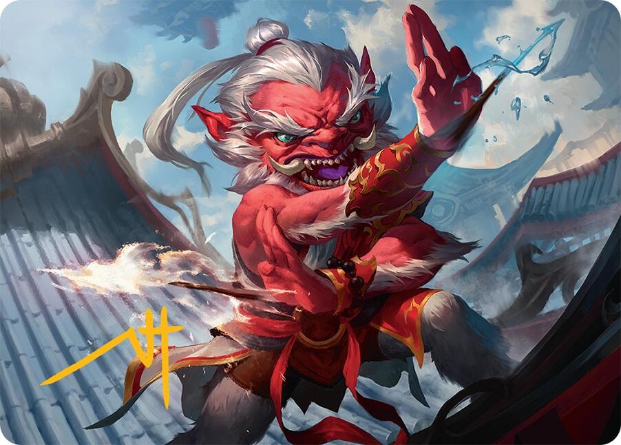 Devoted Duelist Art Card (15/54) (Gold-Stamped Signature) [Tarkir: Dragonstorm Art Series] | Cracking-Singles