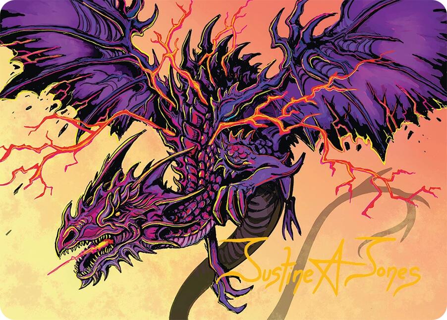 Stormshriek Feral Art Card (35/54) (Gold-Stamped Signature) [Tarkir: Dragonstorm Art Series] | Cracking-Singles
