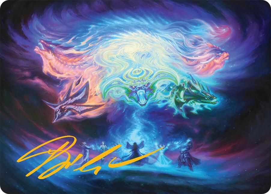 Call the Spirit Dragons Art Card (21/54) (Gold-Stamped Signature) [Tarkir: Dragonstorm Art Series] | Cracking-Singles
