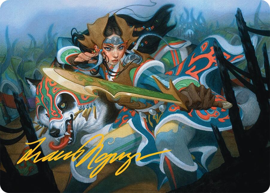 Eshki Dragonclaw Art Card (23/54) (Gold-Stamped Signature) [Tarkir: Dragonstorm Art Series] | Cracking-Singles