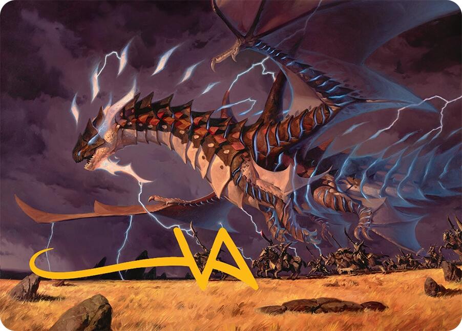 Neriv, Heart of the Storm Art Card (25/54) (Gold-Stamped Signature) [Tarkir: Dragonstorm Art Series] | Cracking-Singles