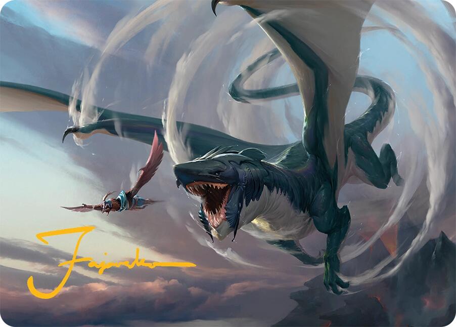 Whirlwing Stormbrood Art Card (27/54) (Gold-Stamped Signature) [Tarkir: Dragonstorm Art Series] | Cracking-Singles