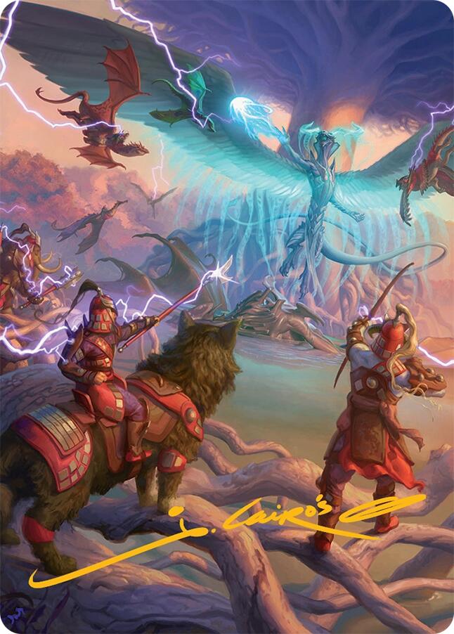 All-Out Assault Art Card (50/54) (Gold-Stamped Signature) [Tarkir: Dragonstorm Art Series] | Cracking-Singles
