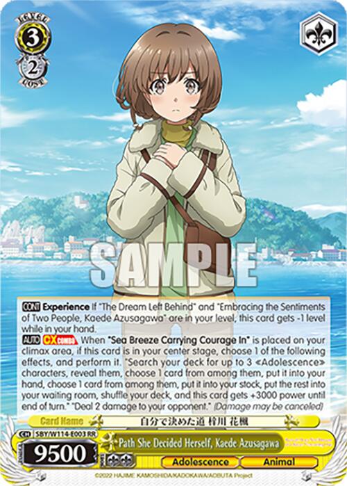Path She Decided Herself, Kaede Azusagawa (SBY/W114-E003 RR) [Rascal Does Not Dream Series] | Cracking-Singles