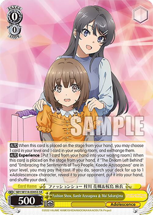Fashion Show, Kaede Azusagawa & Mai Sakurajima (SBY/W114-E005S SR) [Rascal Does Not Dream Series] | Cracking-Singles