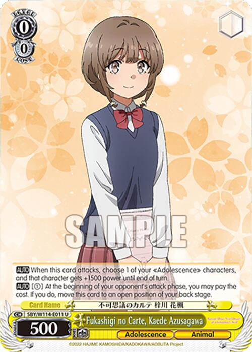 Fukashigi no Carte, Kaede Azusagawa (SBY/W114-E011 U) [Rascal Does Not Dream Series] | Cracking-Singles