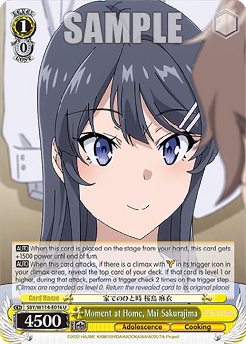 Moment at Home, Mai Sakurajima (SBY/W114-E016 U) [Rascal Does Not Dream Series] | Cracking-Singles