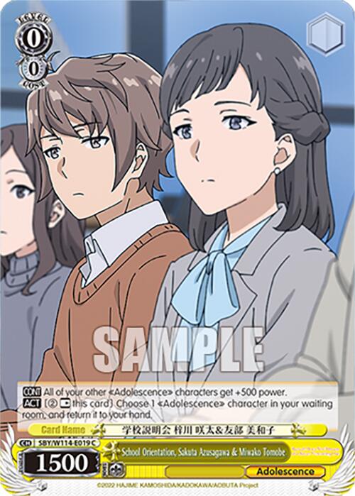 School Orientation, Sakuta Azusagawa & Miwako Tomobe (SBY/W114-E019 C) [Rascal Does Not Dream Series] | Cracking-Singles