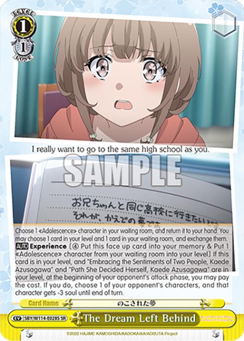 The Dream Left Behind (SBY/W114-E028S SR) [Rascal Does Not Dream Series] | Cracking-Singles