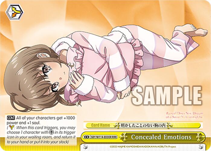 Concealed Emotions (SBY/W114-E030R RRR) [Rascal Does Not Dream Series] | Cracking-Singles